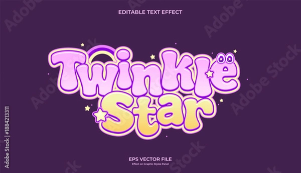 Fototapeta decorative twinkle star editable text effect design
