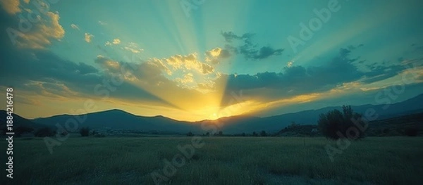 Obraz Golden Sunset Over Plains