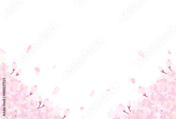 Fototapeta 満開の桜のイラスト_横3