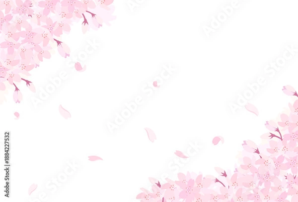 Fototapeta 満開の桜のイラスト_横4