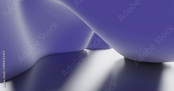 Obraz Abstract architecture background interior with curved design 3d render