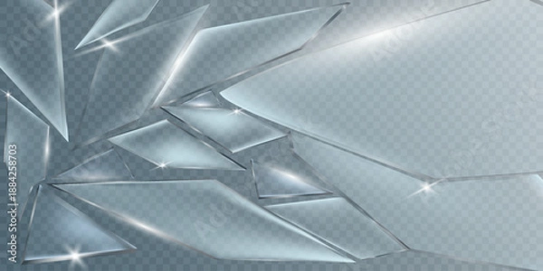 Obraz Abstract Metallic Glass Shards Background