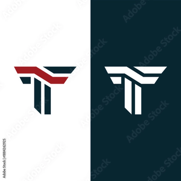 Obraz Elegant T Logo Design stock vector And Vector Art.
