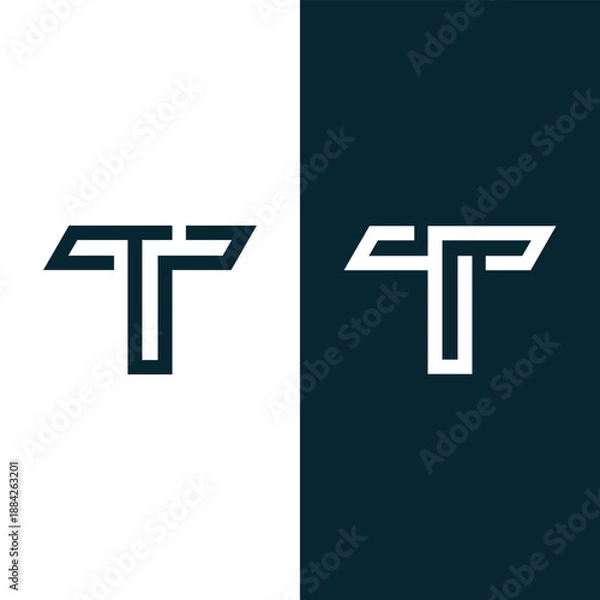 Obraz Letter T creative shape monogram unique logo stock vector and vector art.