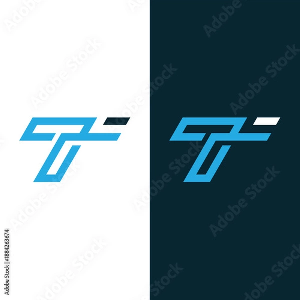 Obraz Initial Letter T Logo Design Vector Template. Creative Abstract Letter T Icon Vector Stock Vector.