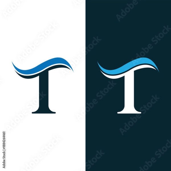 Obraz Elegant T Logo Design stock vector And Vector Art.