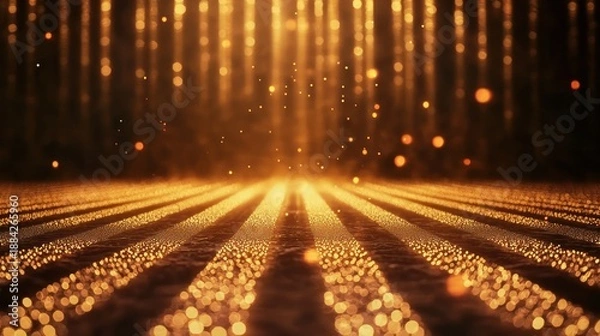 Fototapeta Abstract golden light particles backdrop