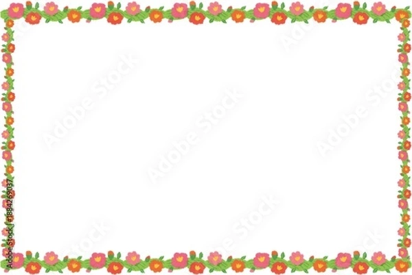 Obraz white background frame with flowers