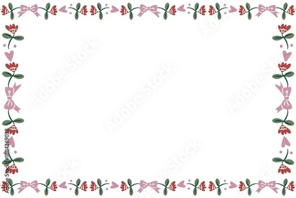 Obraz white background frame with flowers