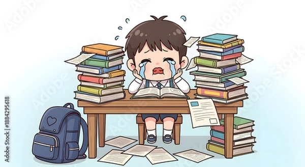 Obraz Overwhelmed by Homework