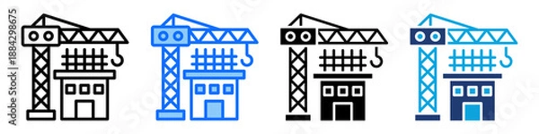 Obraz New Construction Icon Set Multi Style Vector Illustration