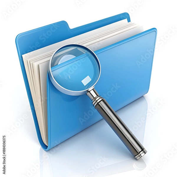 Obraz Folder Search Concept with Magnifying Glass