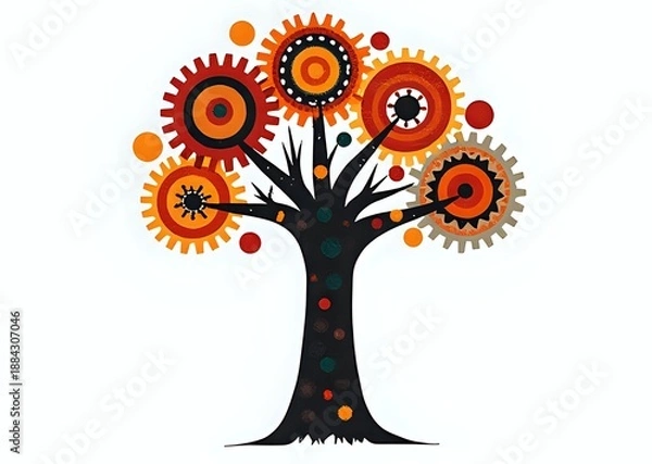 Obraz Gear Tree Illustration