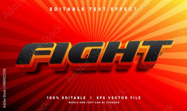 Obraz fight vector text effect with modern style