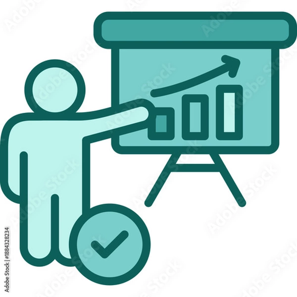 Fototapeta Presentation Skills solid icon