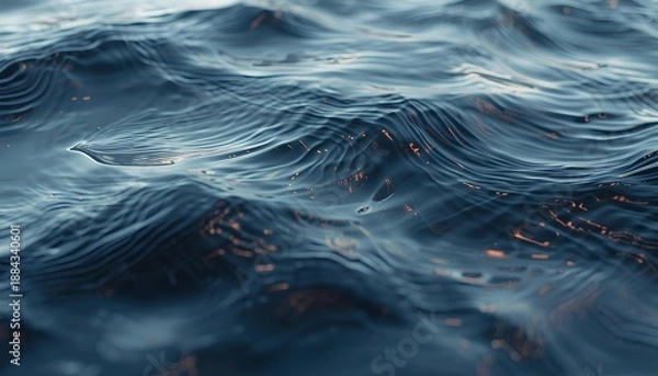 Obraz Dark Liquid Waves Closeup, Futuristic Digital Fluid Background Texture