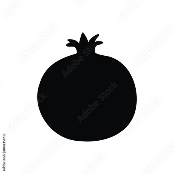 Obraz Pomegranate silhouette icon vector flat design.