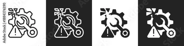 Obraz Disruption Line And Solid Icon In White And Black Background