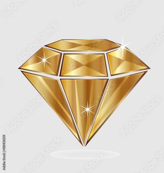 Obraz Golden diamond isolated vector