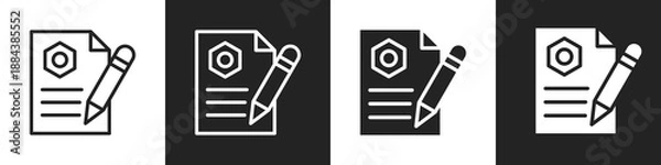 Obraz Doc Line And Solid Icon In White And Black Background