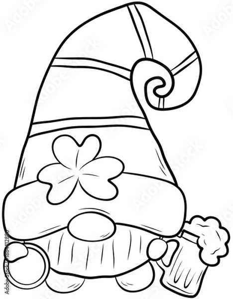 Obraz line gnome cartoon