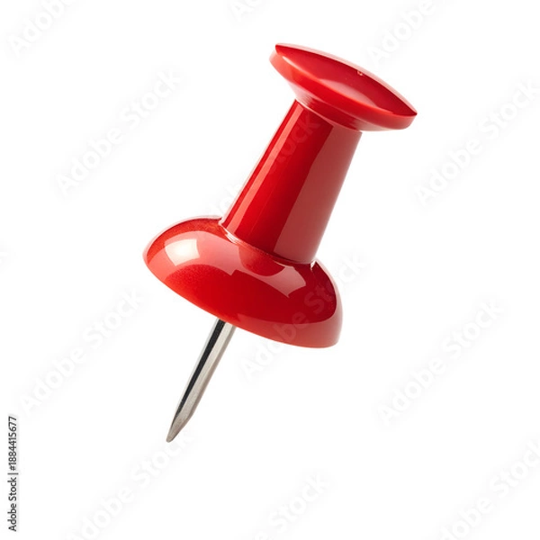 Obraz Red push pin on white background close-up
