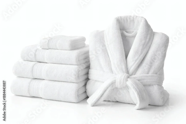 Obraz White Bathrobe And Towels