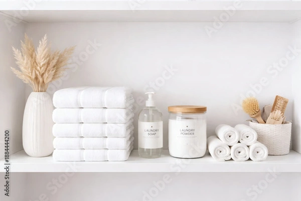 Obraz Laundry Shelf With Towels
