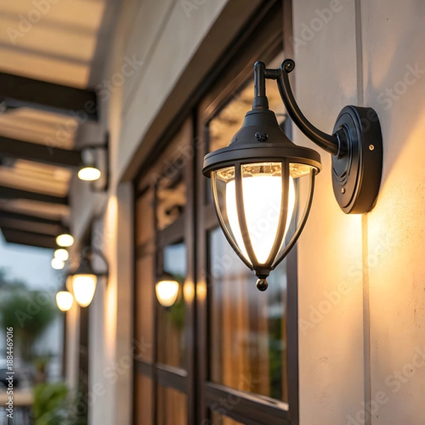 Obraz Realistic Wall Light Illumination Element