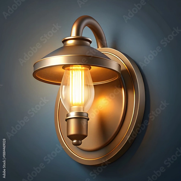 Obraz Realistic Wall Light Illumination Element
