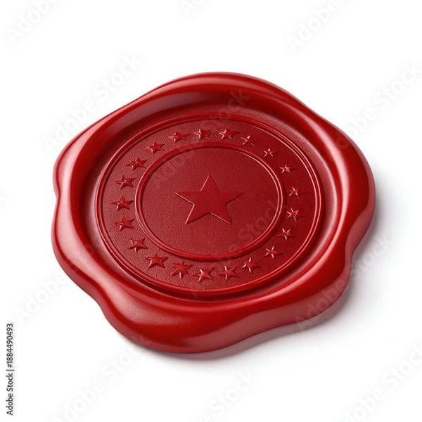 Obraz Red Wax Seal Stamp Mark
