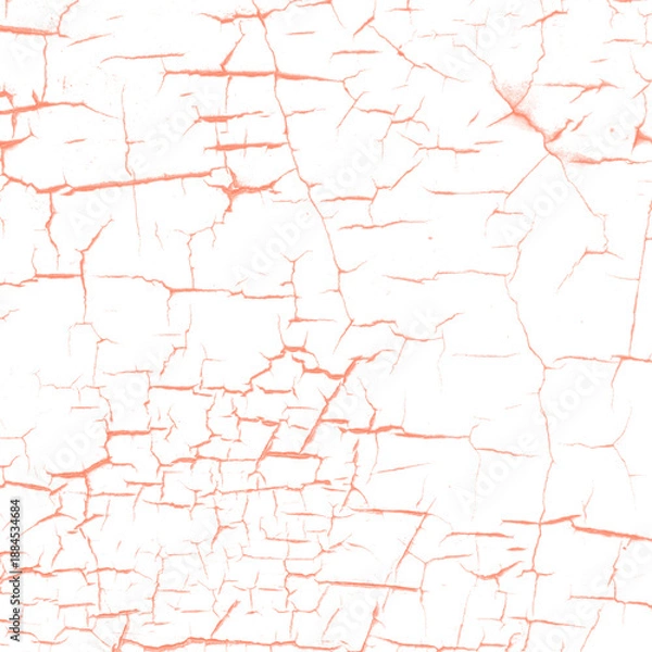 Obraz Cracked surface texture isolated on white background