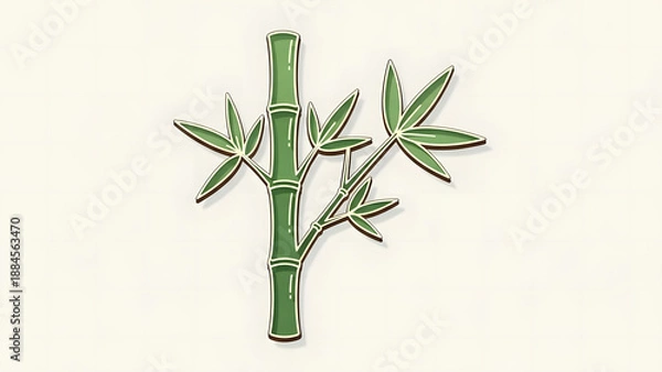 Obraz Simple Green Bamboo Illustration