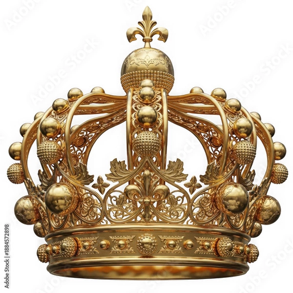 Obraz Gold crown isolated on transparent background