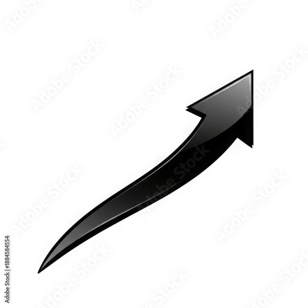 Obraz Black arrow icon isolated on transparent background