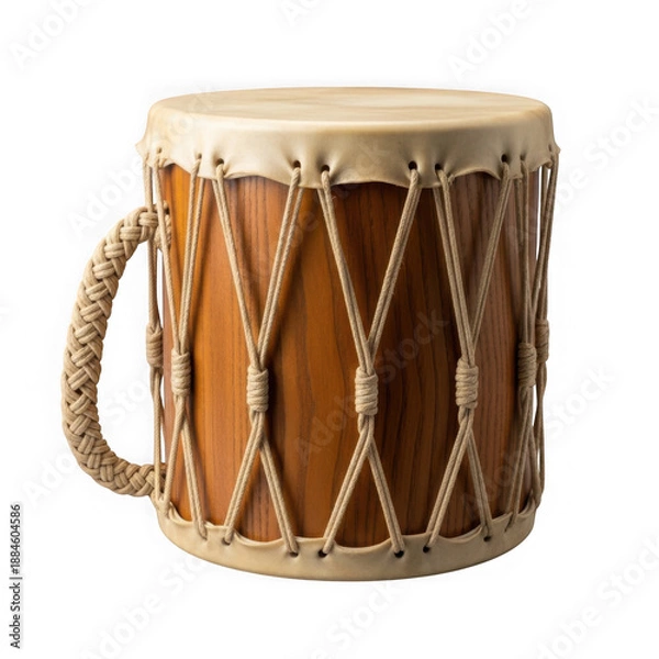 Obraz Traditional drum isolated on transparent background