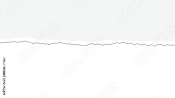 Obraz Minimal horizontal torn paper background vector with clean white paper texture and copy space