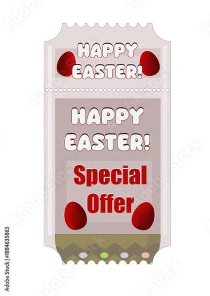 Obraz Easter Discount Coupon Template with Decorative Elements
