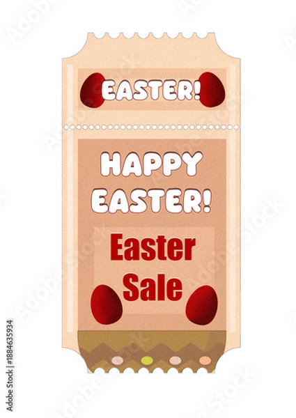 Obraz Easter Discount Coupon Template with Decorative Elements