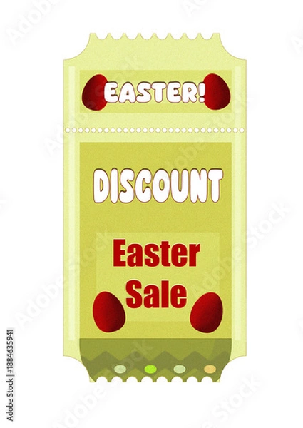 Obraz Easter Discount Coupon Template with Decorative Elements