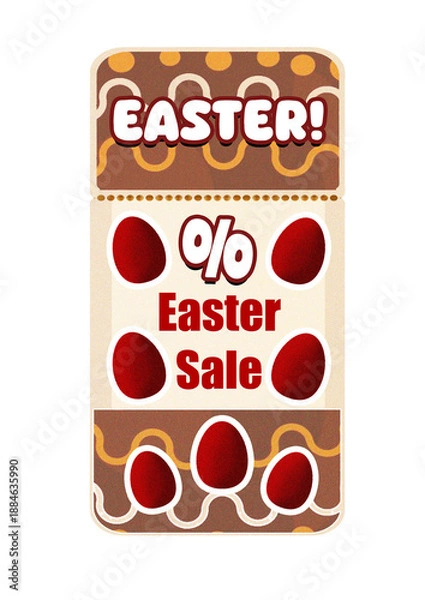 Obraz Easter Discount Coupon Template with Decorative Elements