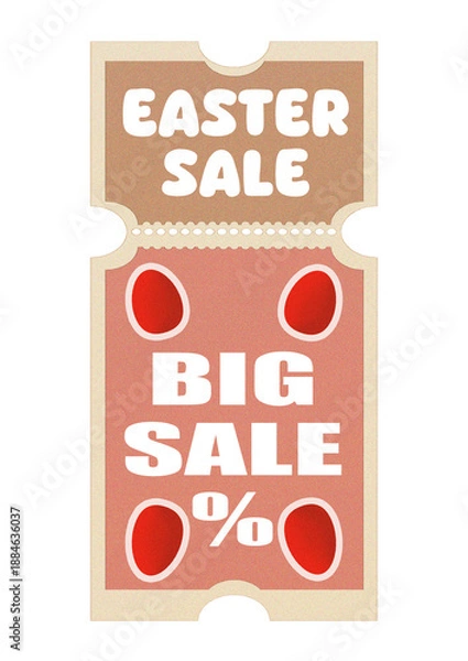 Obraz Easter Discount Coupon Template with Decorative Elements