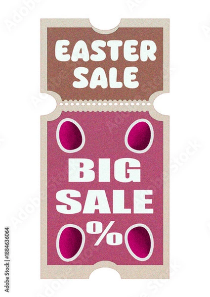 Obraz Easter Discount Coupon Template with Decorative Elements