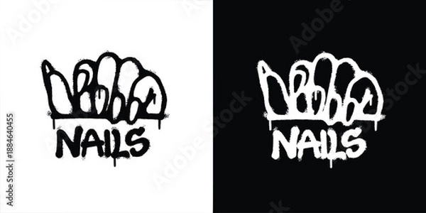 Obraz Graffiti nails logo vector design
