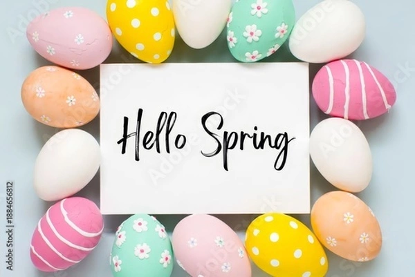 Obraz Hello spring text.