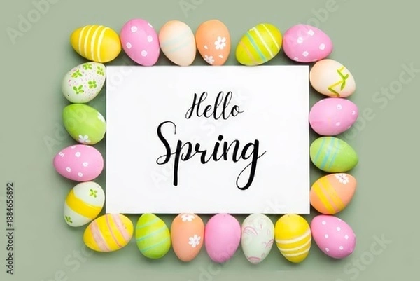 Obraz Hello spring text.