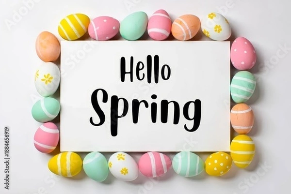 Obraz Hello spring text.
