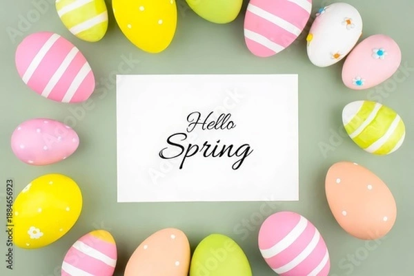 Obraz Hello spring text.