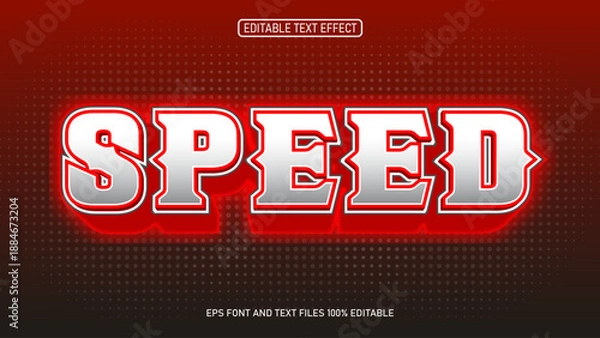Fototapeta Speed style 3D editable text effect