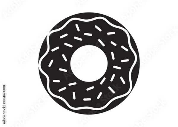 Fototapeta Donut Icon, Editable Solid Vector Illustration